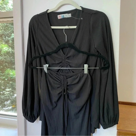 Free People FP Beach Addison Convertible Set Crop Top Maxi Skirt in Black XS - Picture 6 of 15